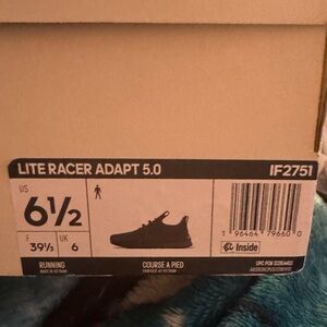 Adidas Lite Racer Adapt 5.0 Big Kids 6 1/2 Olive Green with Gold